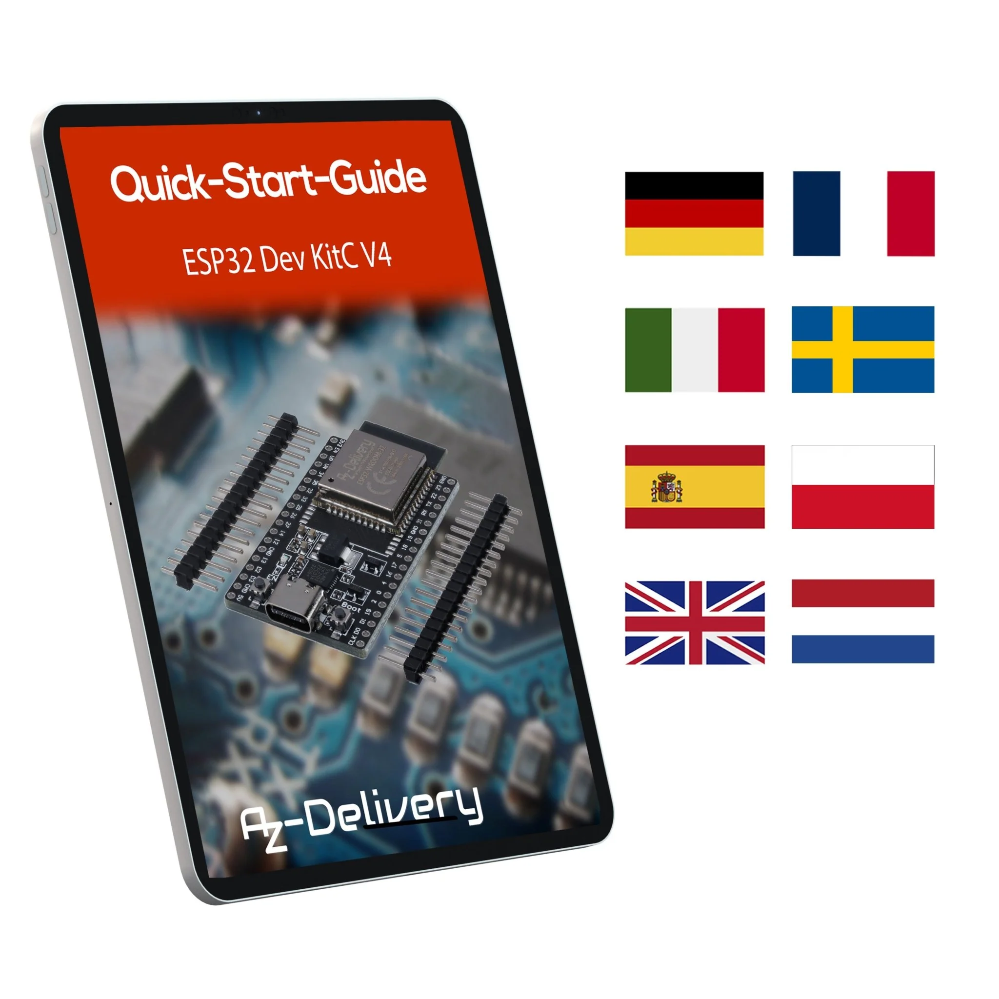 ESP32 Board Dev Kit C V4 NodeMCU WLAN WiFi Development Board unverlötet mit USB-C Anschluss kompatibel mit Arduino - Image 4