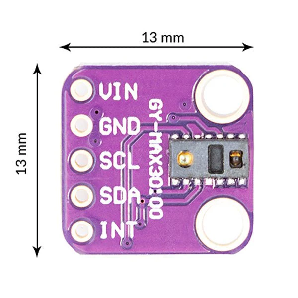 MAX30100 Breakout Board - Integrierte Pulsoximetrie und Herzfrequenzsensor-Lösung, kompatibel mit Arduino und Raspberry Pi - Image 2