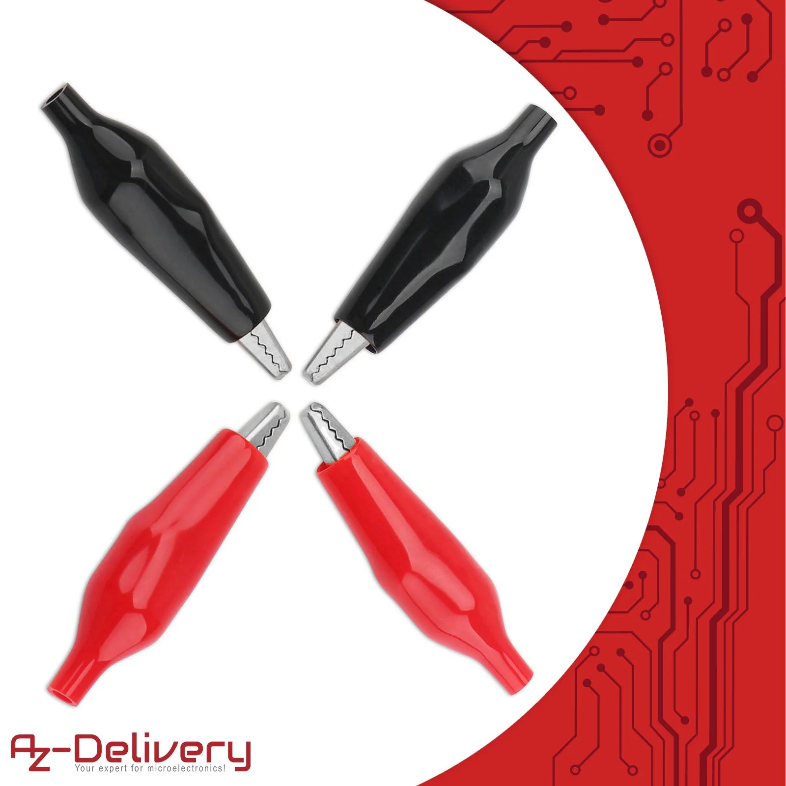 Krokodilklemmen 28mm Elektroklemme mit Schutzisolierung in Rot und Schwarz - Image 7