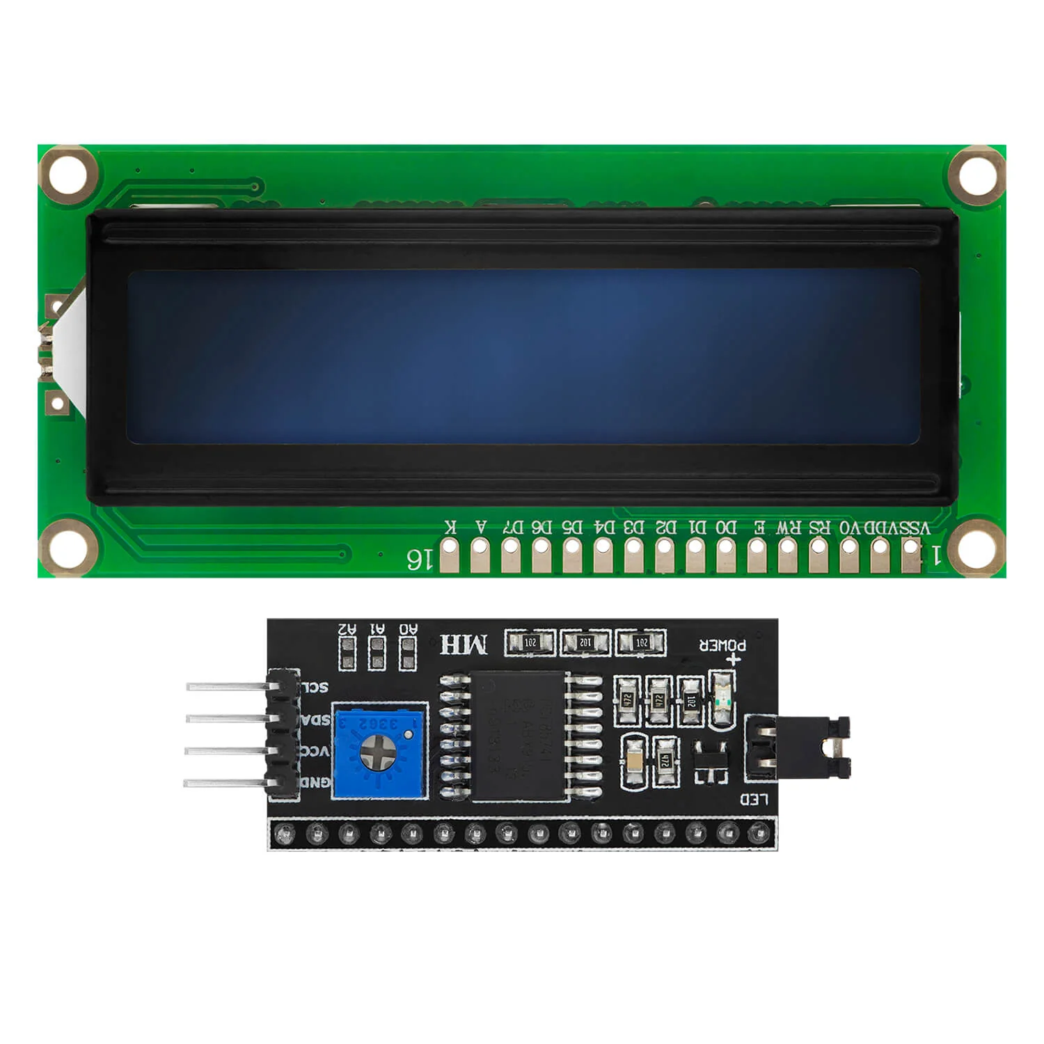 HD44780 1602 LCD Modul Display Bundle mit I2C Schnittstelle 2x16 Zeichen kompatibel mit Arduino und Raspberry Pi - Image 3
