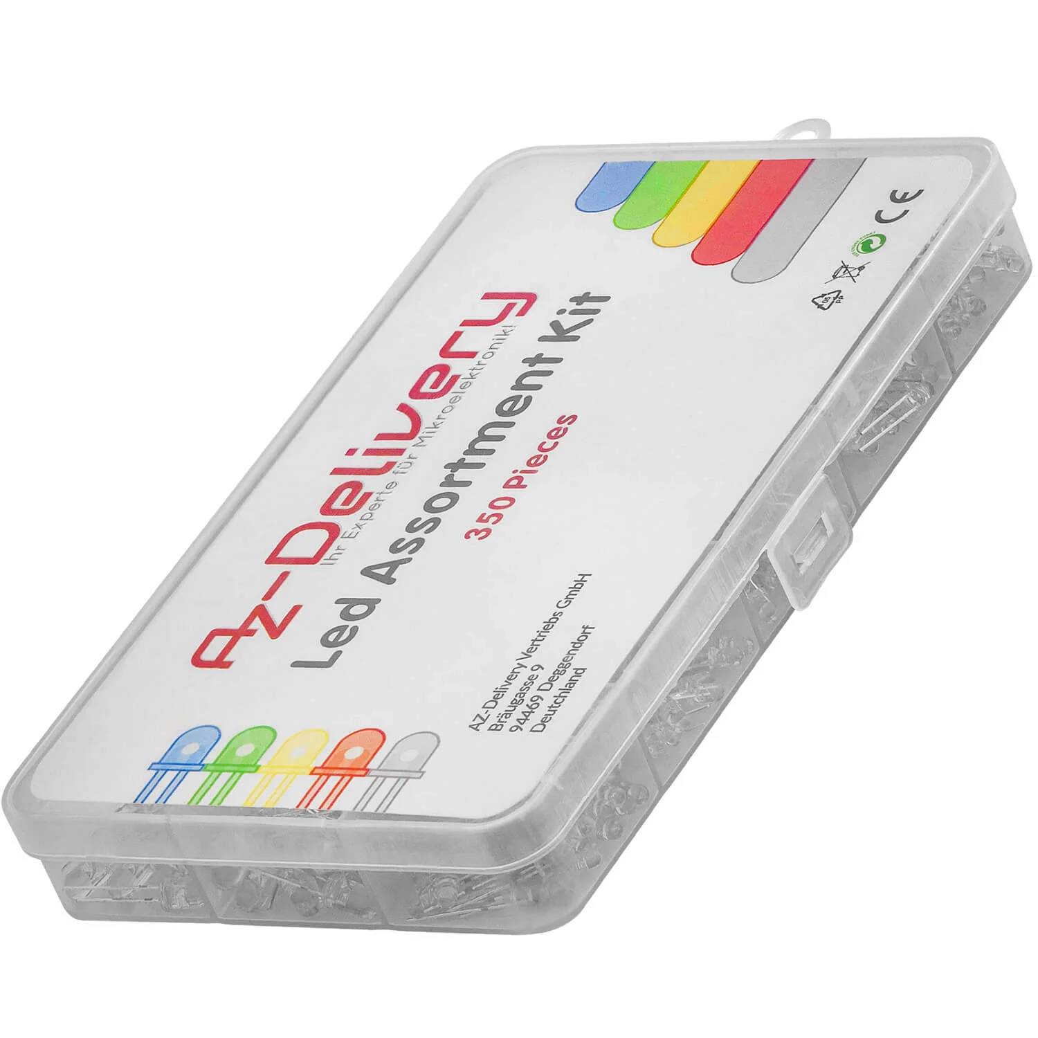 LED Leuchtdioden Sortiment Kit, 350 Stück, 3mm & 5mm, 5 Farben - Image 4