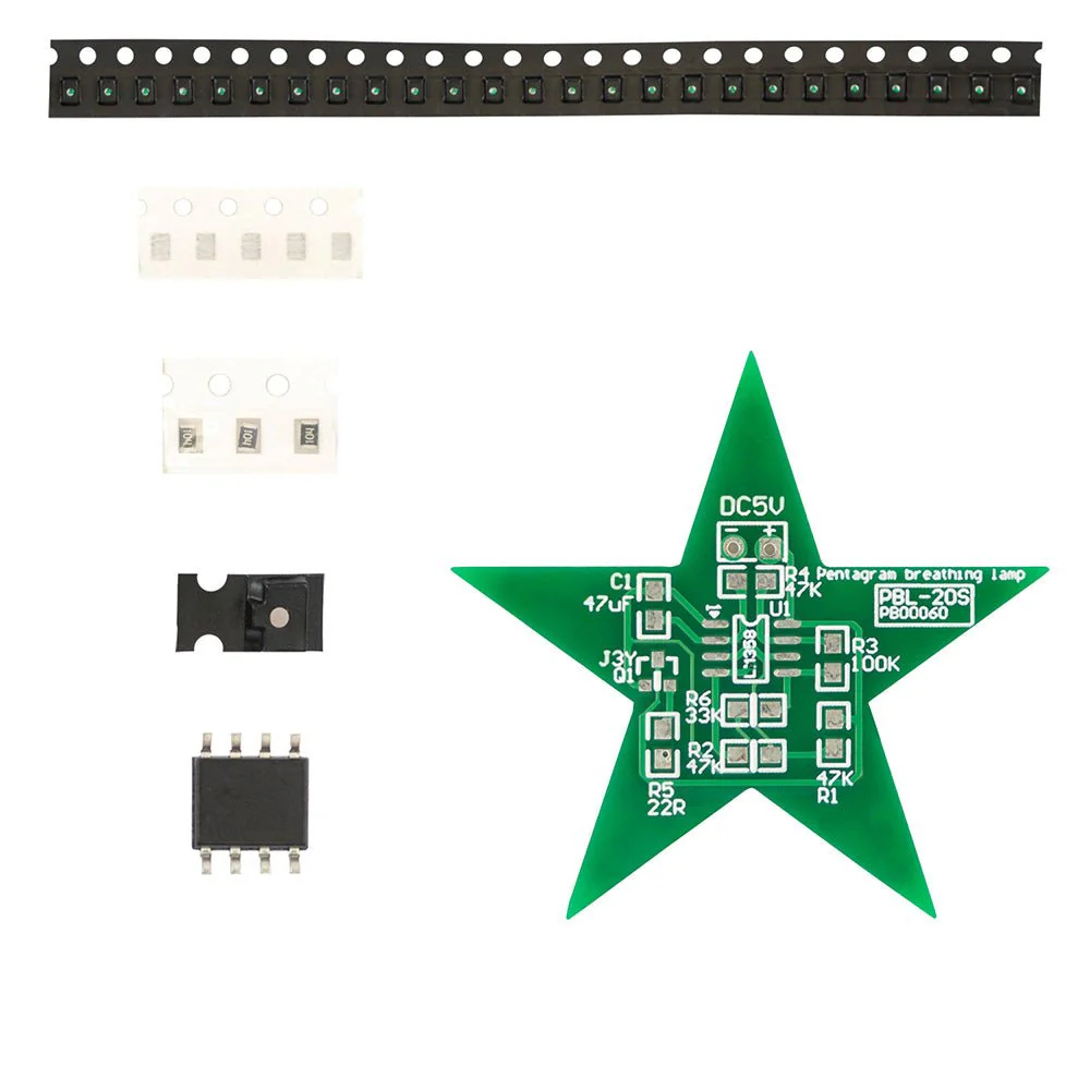 LED Weihnachtsstern Lötset – DIY Elektronik Bausatz für einen Stern mit rotem Beleuchtungseffekt
