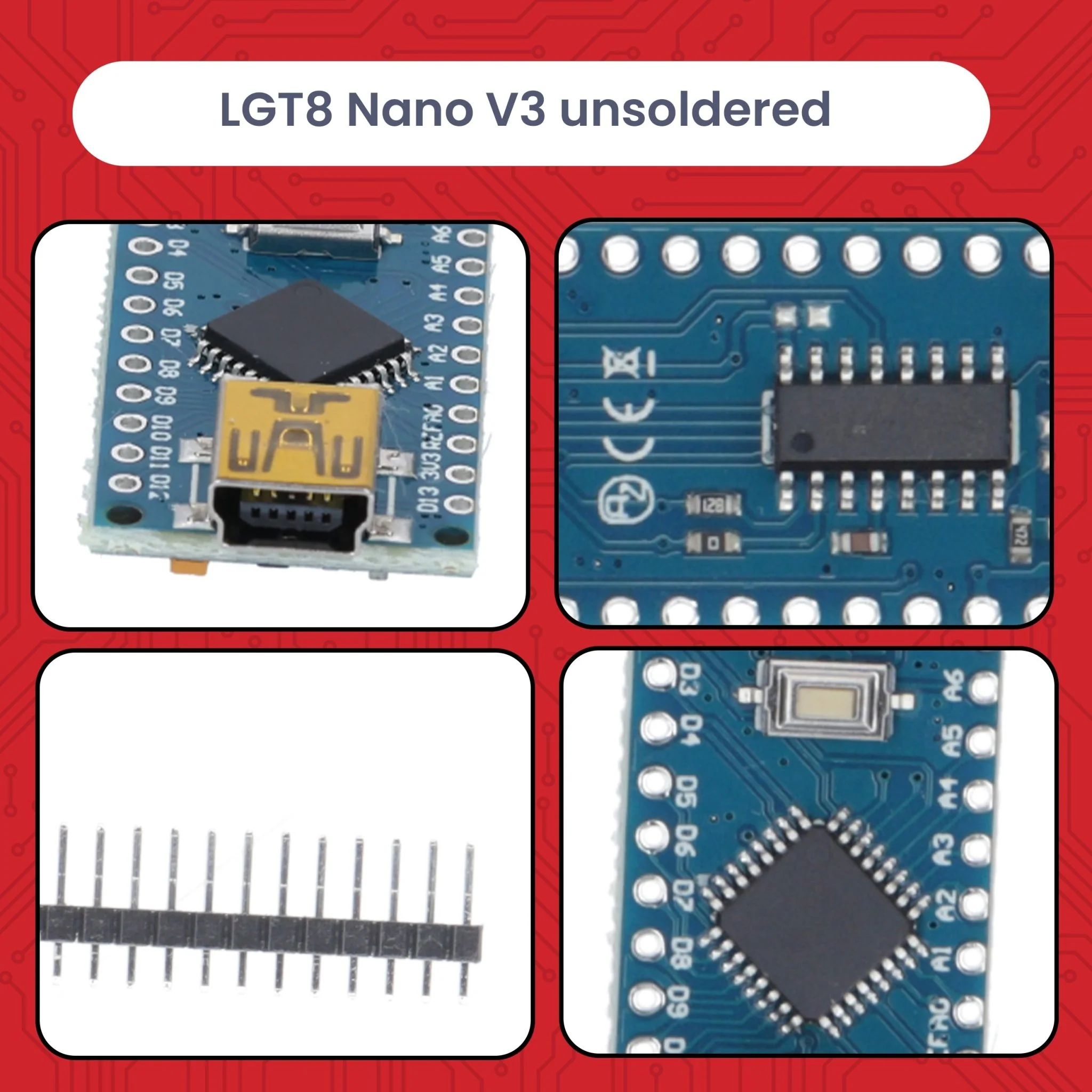 LGT8 Nano V3 - Mikrocontroller Board mit LGT8F328P und CH340, kompatibel mit Arduino Nano, 32 MHz Taktfrequenz - Image 2
