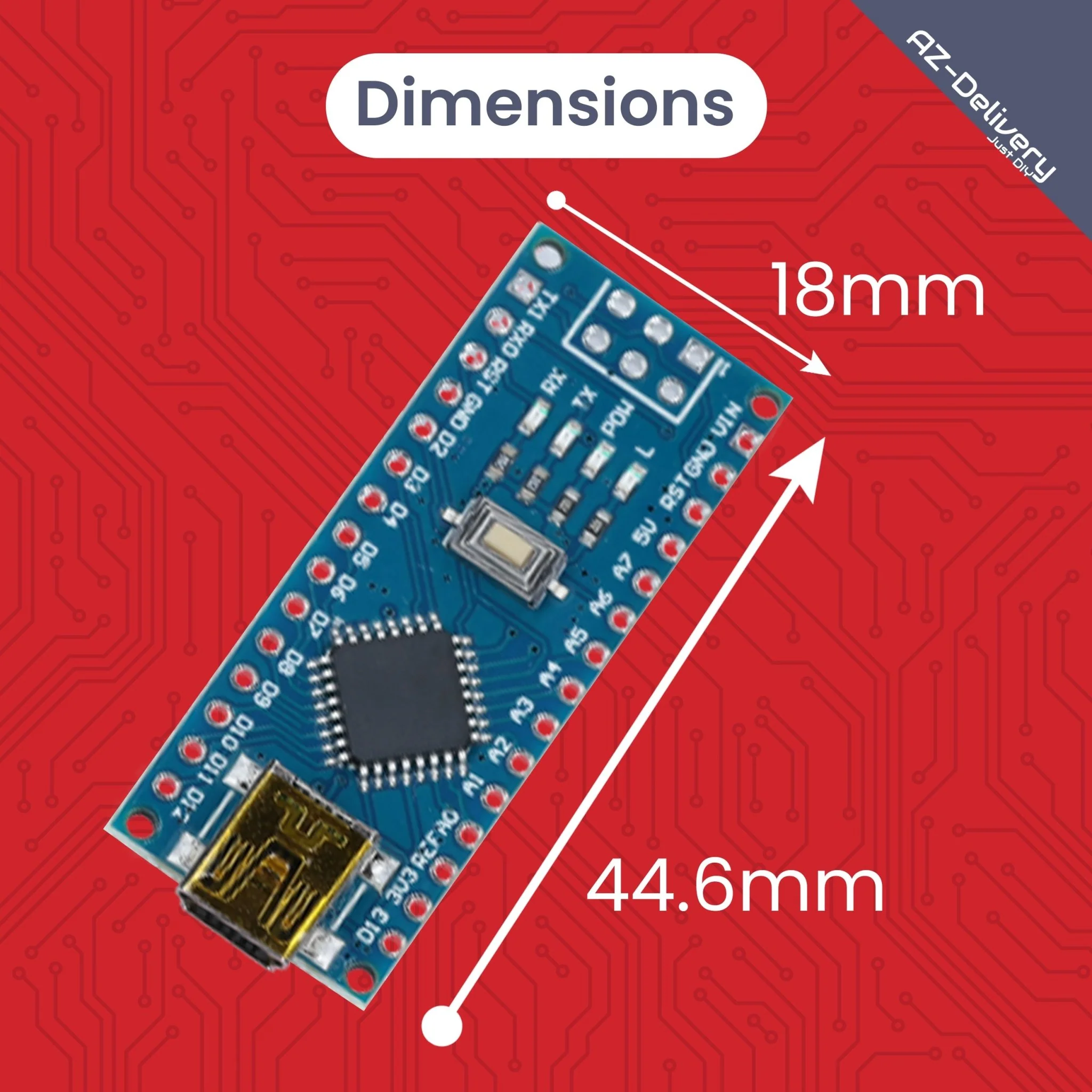 LGT8 Nano V3 - Mikrocontroller Board mit LGT8F328P und CH340, kompatibel mit Arduino Nano, 32 MHz Taktfrequenz - Image 3