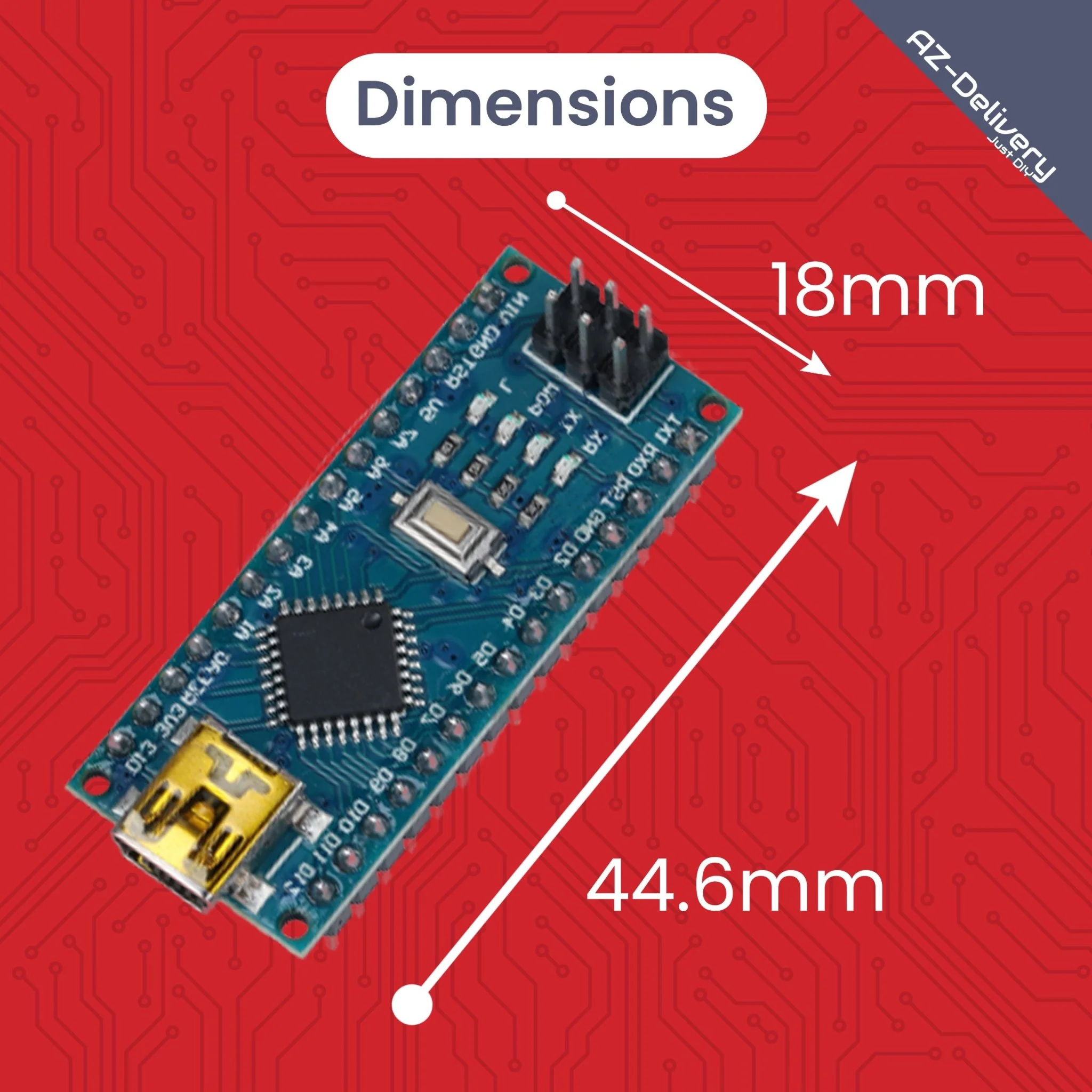 LGT8 Nano V3 - Mikrocontroller Board mit LGT8F328P und CH340, kompatibel mit Arduino Nano, 32 MHz Taktfrequenz, mit vorgelöteten Pins & USB-Kabel - Image 3