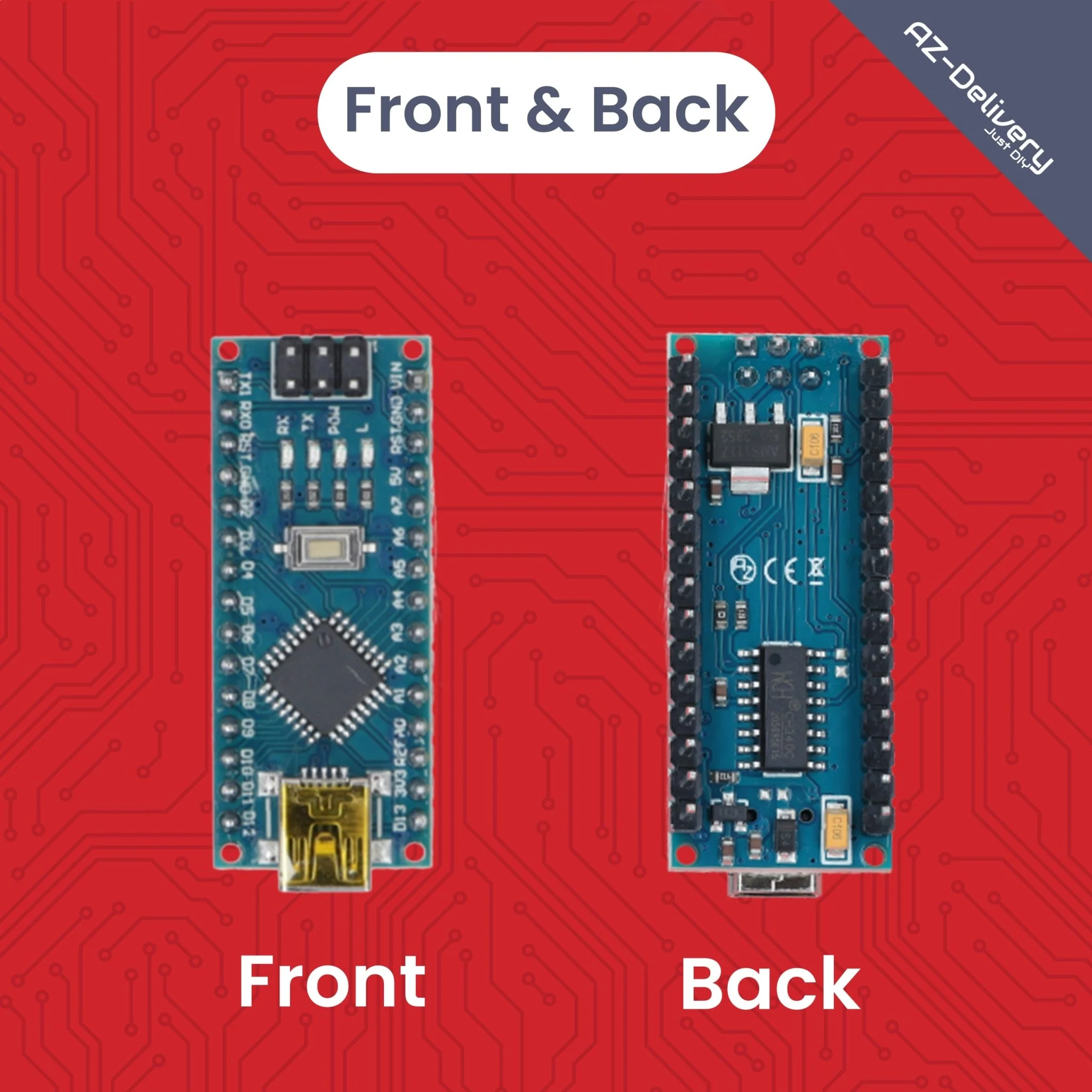 LGT8 Nano V3 - Mikrocontroller Board mit LGT8F328P und CH340, kompatibel mit Arduino Nano, 32 MHz Taktfrequenz, mit vorgelöteten Pins & USB-Kabel - Image 4