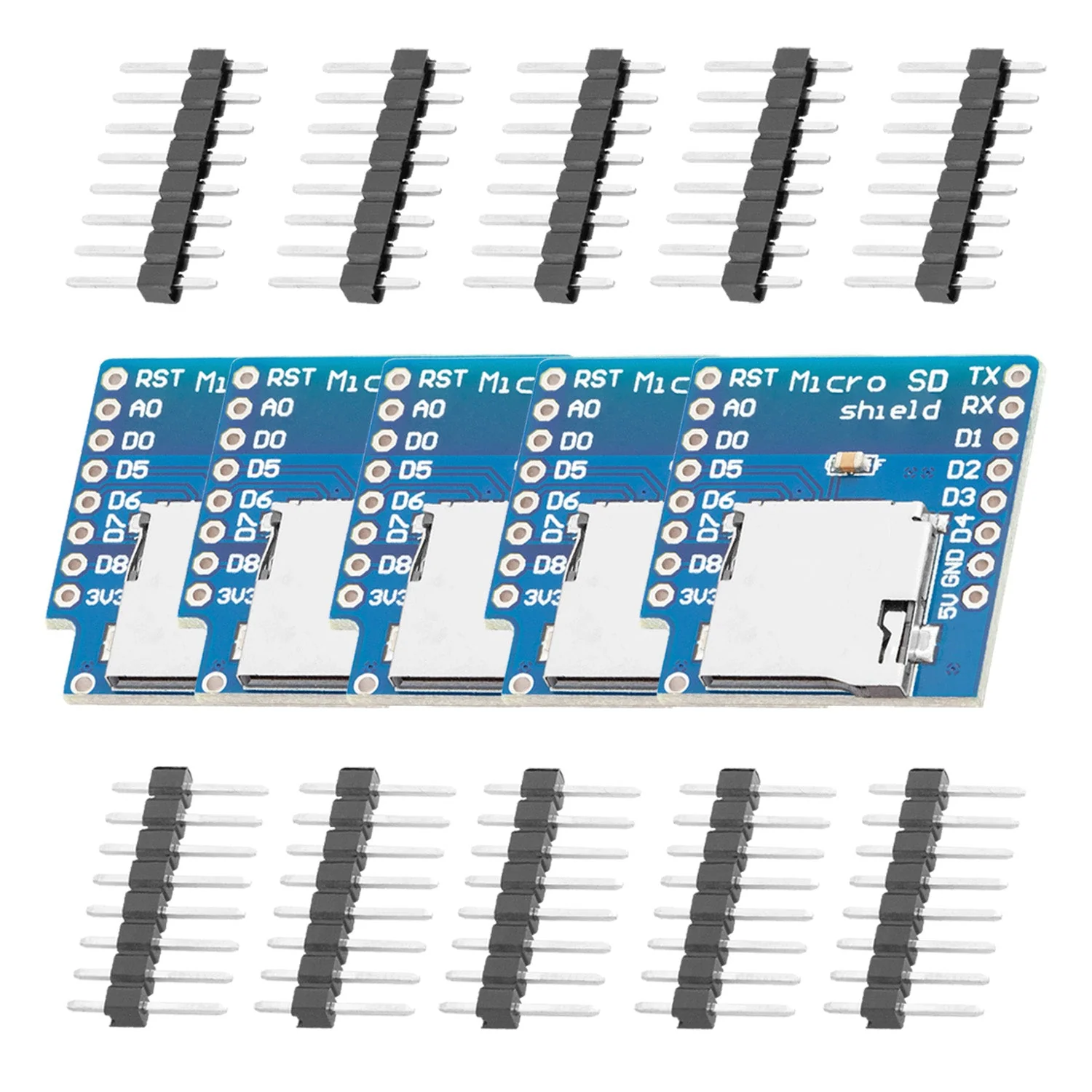 Micro SD Karten D1 Mini Shield Adapter - 8 Pin 3.3V SD Card Lesermodul mit SPI Interface, Kompatibel mit Arduino - Image 3