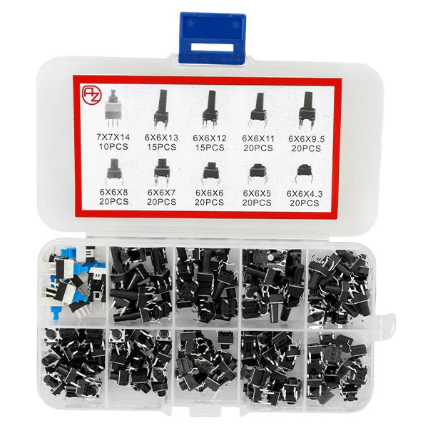 Mikroschalter Taster Set - 180 Stück, Verschiedene Größen, Vielseitige Taster für Elektronik - Image 2