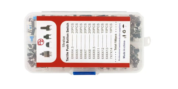 Mikroschalter Taster Set - 180 Stück, Verschiedene Größen, Vielseitige Taster für Elektronik - Image 5