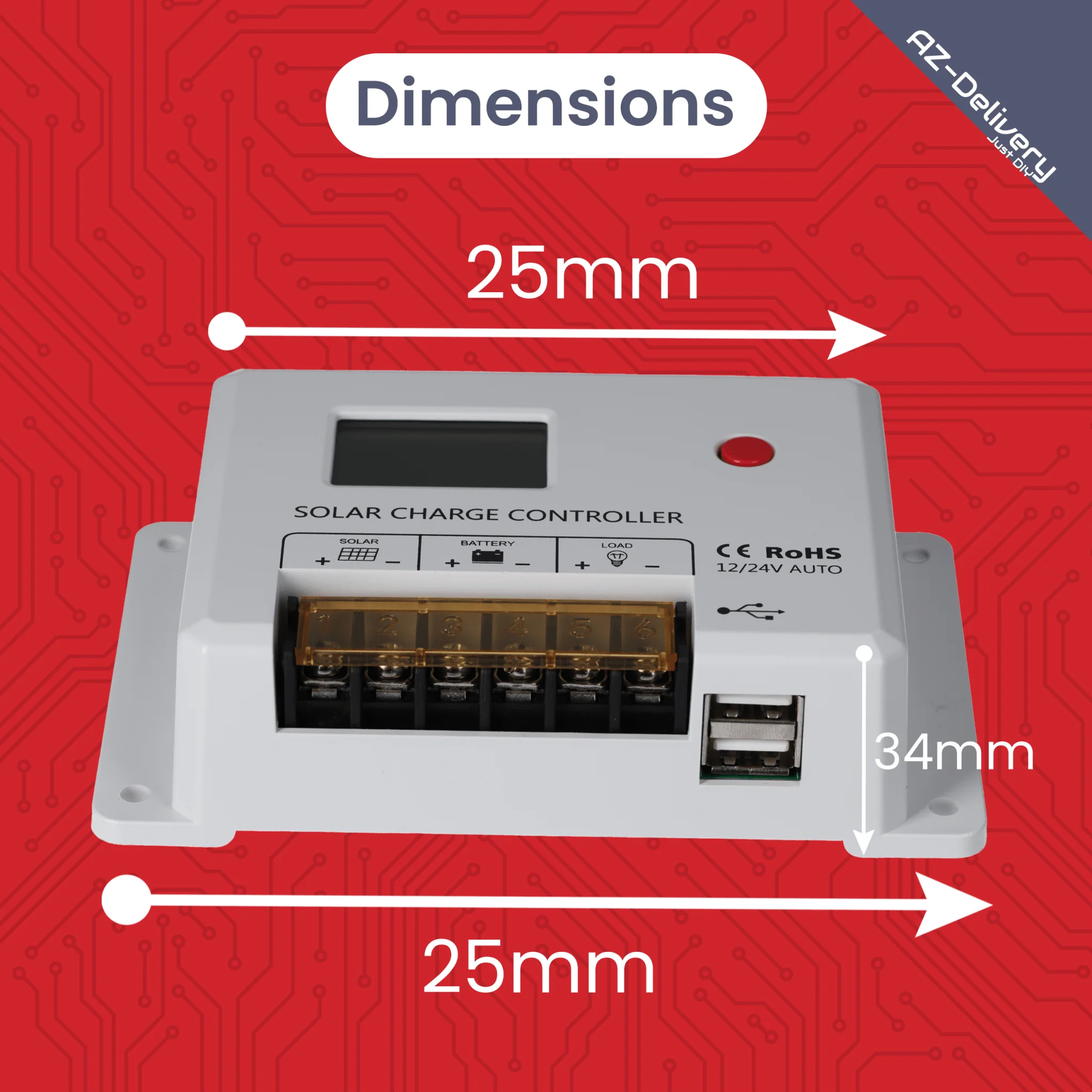 MIT-HC2420 PWM Solar Ladegerät 12V/24V, 20A Solarladeregler mit LCD, Dual USB, Kurzschluss- und Verpolungsschutz, Solar Charge Controller für LiFePO4, Gel & AGM Batterien - Image 3