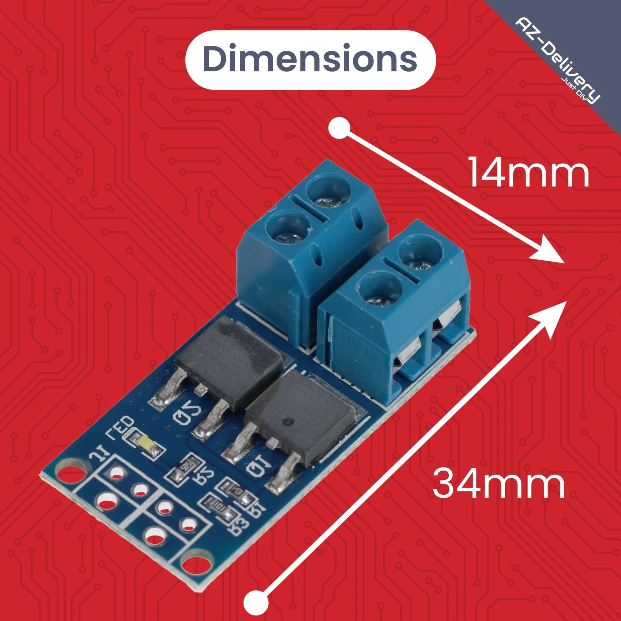MOSFET PWM Regler Modul DC 5V-36V 15A, kompatibel mit Arduino - kompatibel mit Raspberry Pi, für Mikrocontroller, LED 12V, Solenoid, Motorsteuerung, Servo Motor, Schrittmotor, Netzteil, PWM Controller, Transistor - Image 5