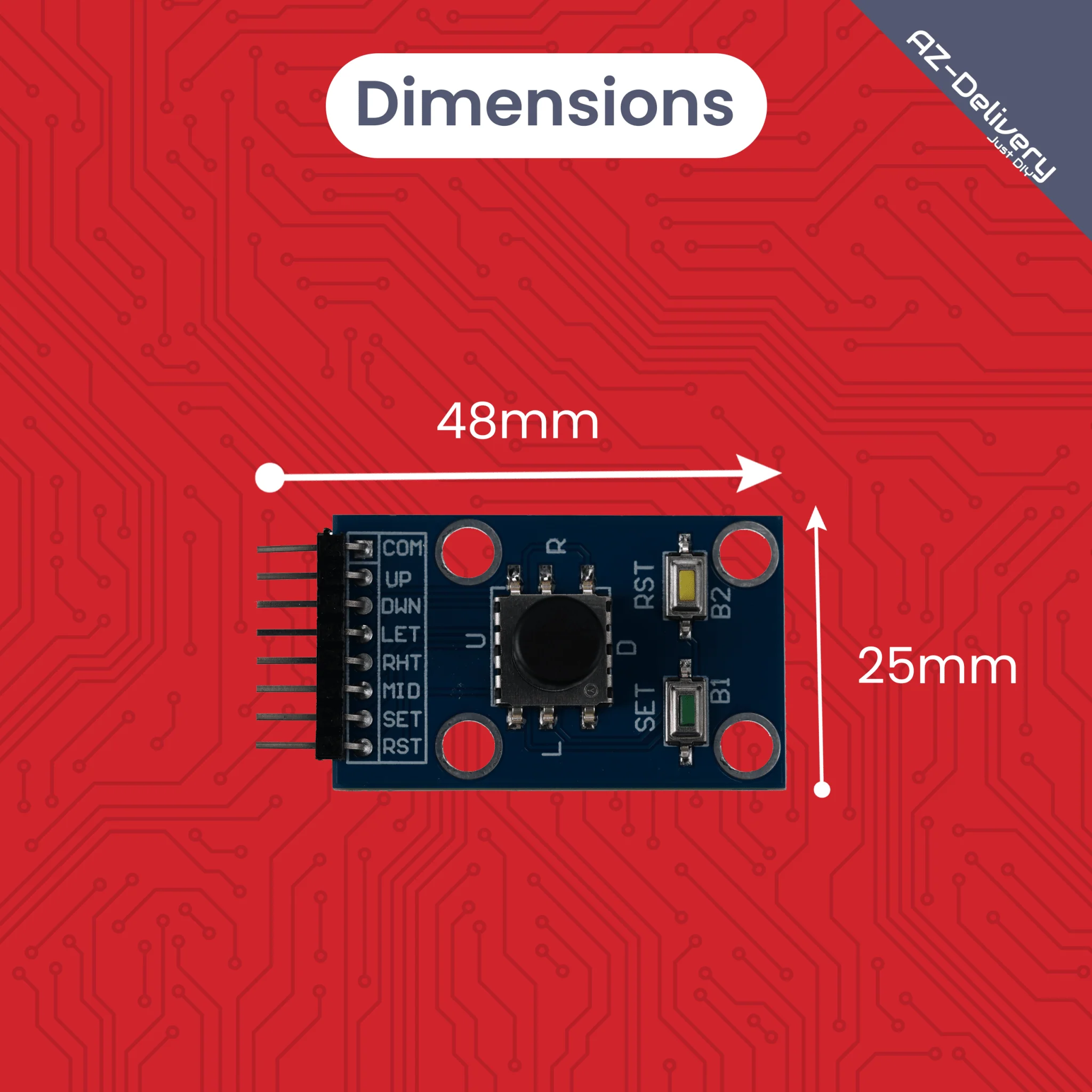 Projekt-/Menü-Navigations Modul mit Joystick und Tastern kompatibel mit Arduino und Raspberry Pi – Digitales Eingabemodul zur Menüsteuerung und Projekt-Navigation - Image 4
