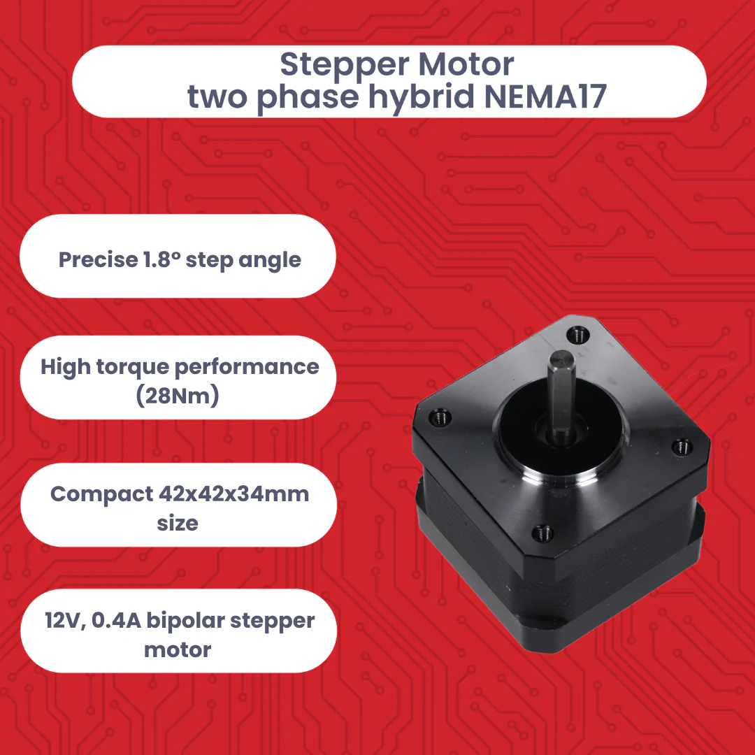 NEMA 17 Schrittmotor 12V 28Nm 1.8° 2-Phasen Hybrid Stepper Motor mit 1m Kabel, kompatibel mit Arduino, 3D-Druckern, CNC-Maschinen und Robotik - Image 3