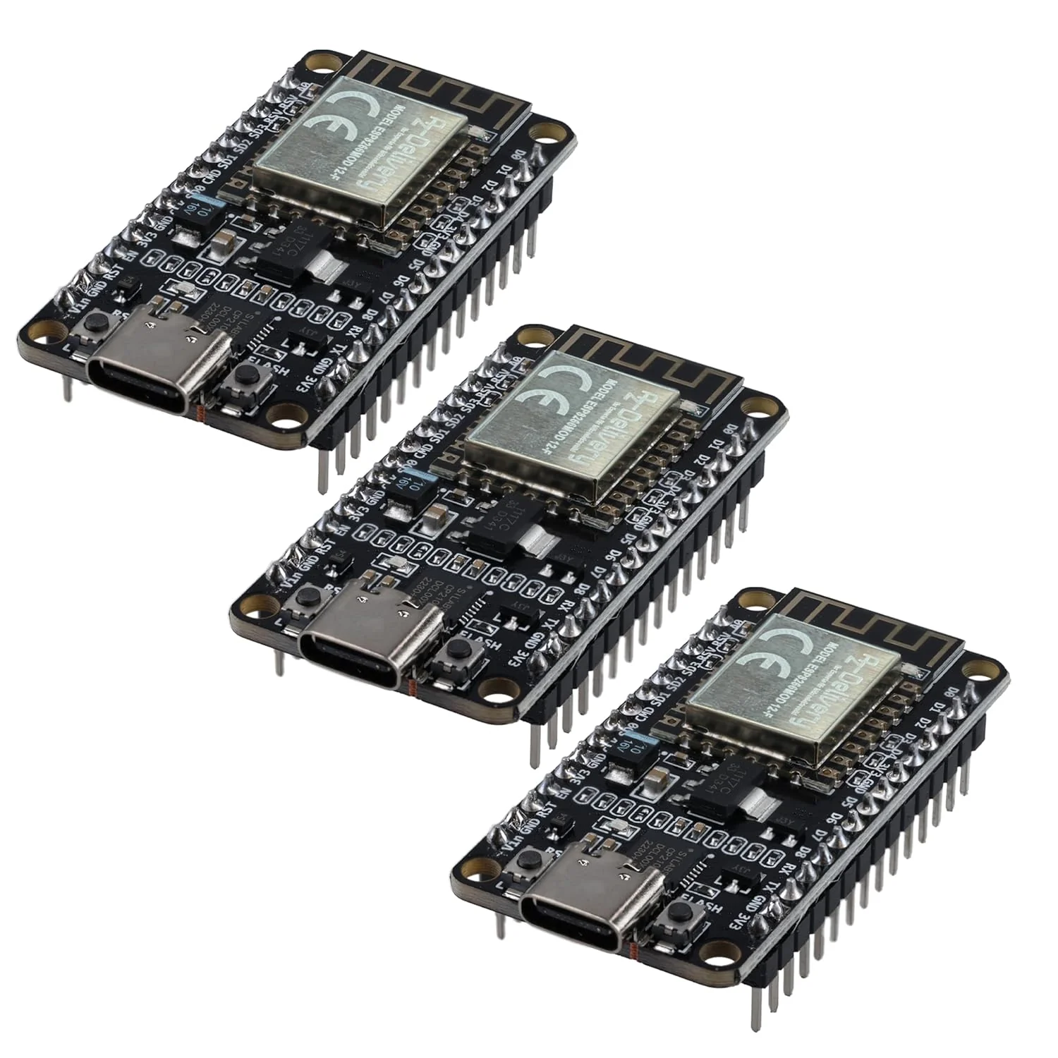 NodeMCU Amica Modul V2 ESP8266 ESP-12F WiFi mit USB-C Anschluss - Node MCU ESP 8266 WiFi Development Board mit CP2102 kompatibel mit Arduino - Image 2