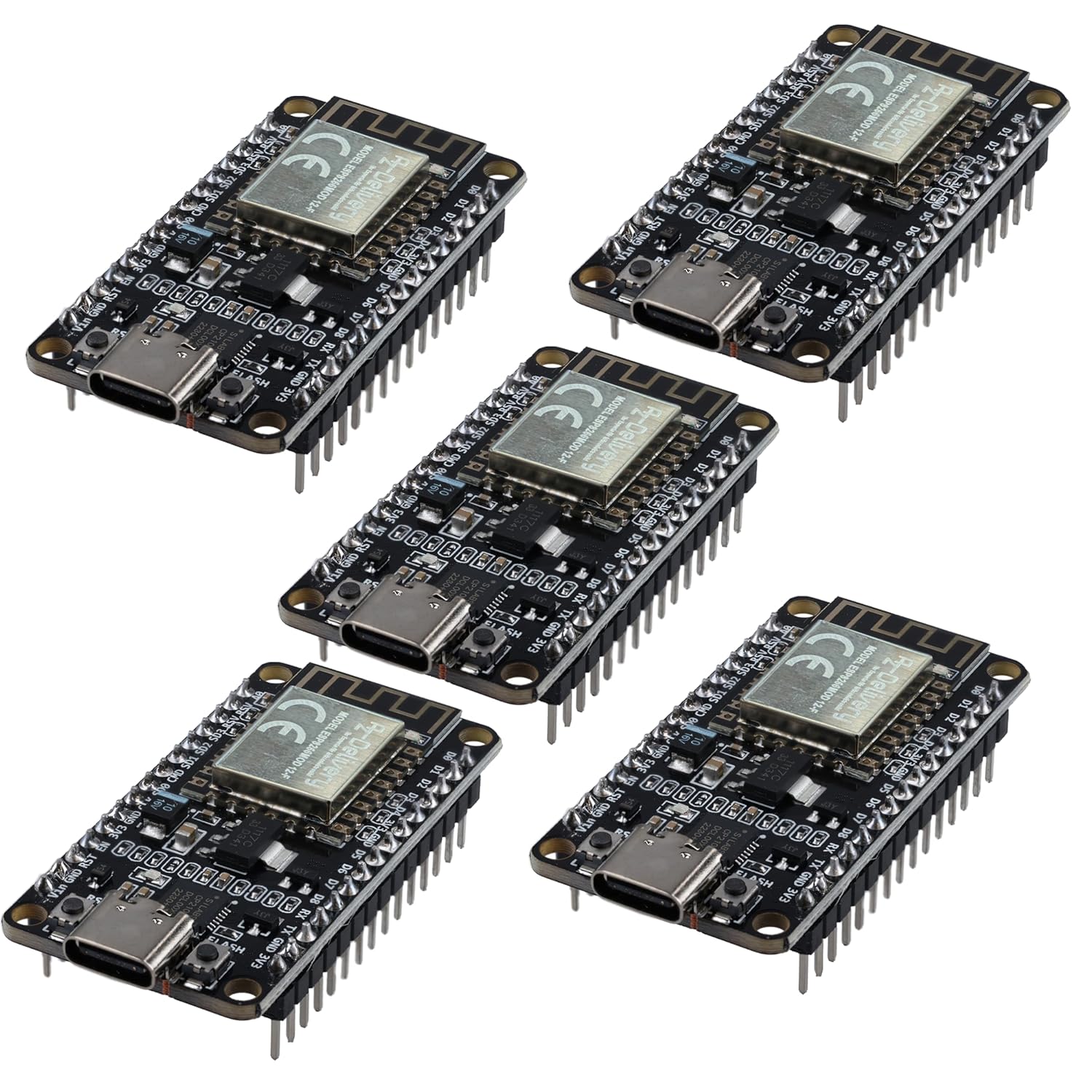 NodeMCU Amica Modul V2 ESP8266 ESP-12F WiFi mit USB-C Anschluss - Node MCU ESP 8266 WiFi Development Board mit CP2102 kompatibel mit Arduino - Image 3