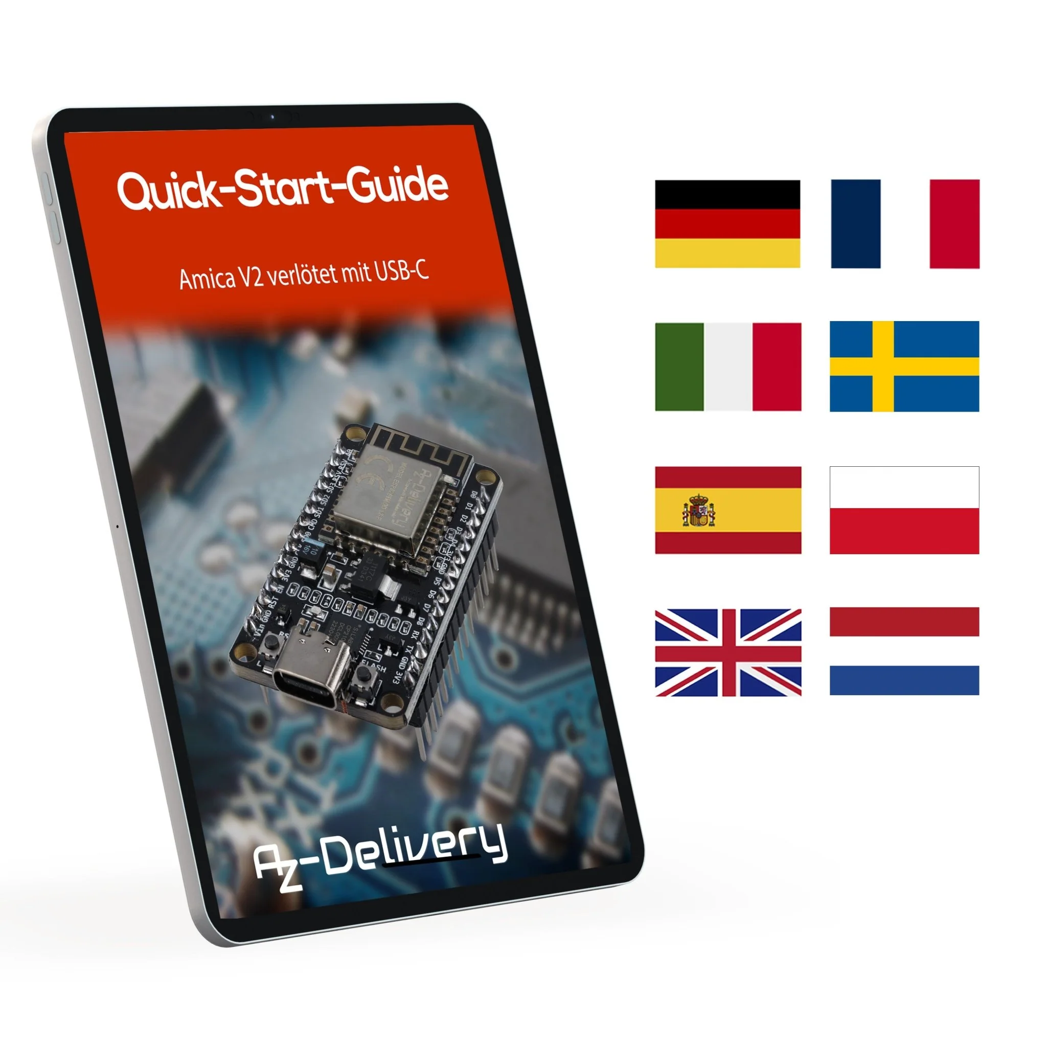 NodeMCU Amica Modul V2 ESP8266 ESP-12F WiFi mit USB-C Anschluss - Node MCU ESP 8266 WiFi Development Board mit CP2102 kompatibel mit Arduino - Image 4