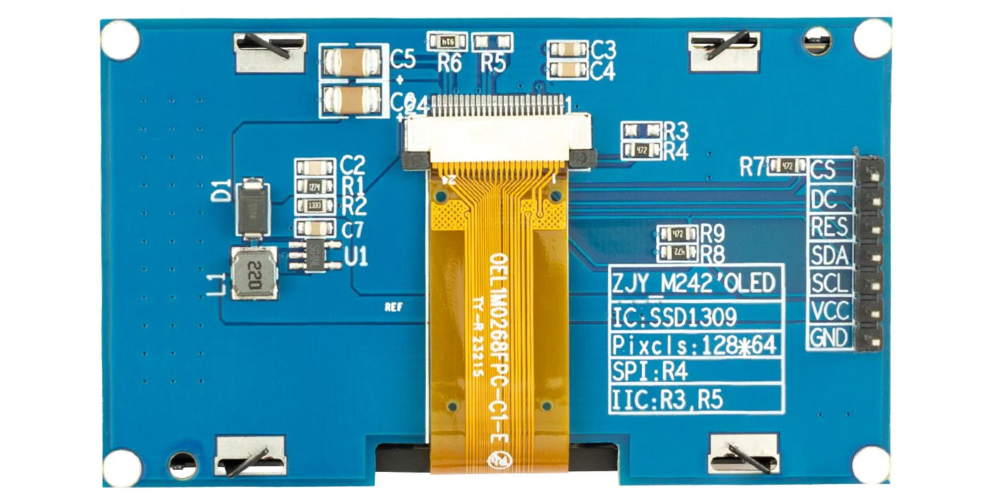 2,42" 128X64-OLED-Anzeigemodul SPI - 2.42 Zoll OLED Bildschirm kompatibel mit Arduino UNO R3 - Weiße Schrift OLED - Image 4