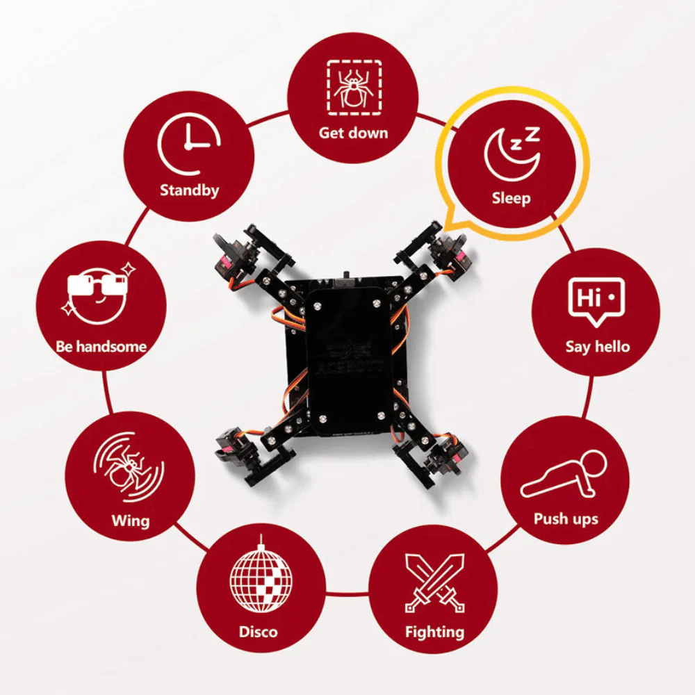 Quadruped Bionic Spider Robot Kit mit ESP8266-Controller-Board | Unterstützt Arduino und ACECode Programmierung - Image 4