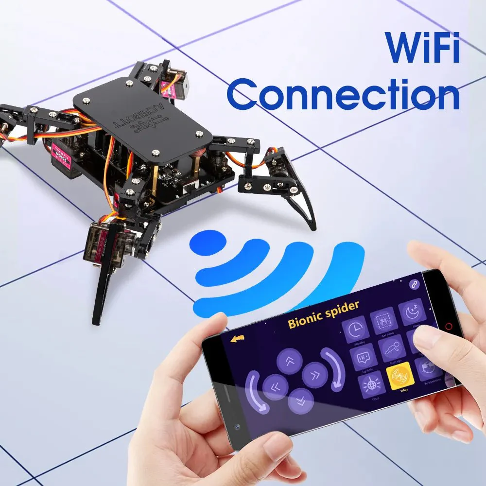 Quadruped Bionic Spider Robot Kit mit ESP8266-Controller-Board | Unterstützt Arduino und ACECode Programmierung - Image 8