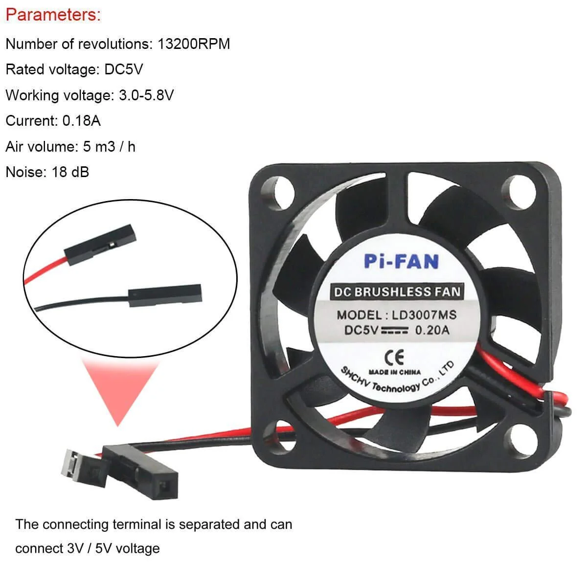 2pcs Raspberry Pi DC Bürstenlose Lüfter Kühlkörper Kühler Trennschnittstelle 3,3 V 5 V für Raspberry Pi 2B / 3B / 3B + / 4B und Pi Zero / Zero W oder ein anderes Roboterprojekt - Image 2
