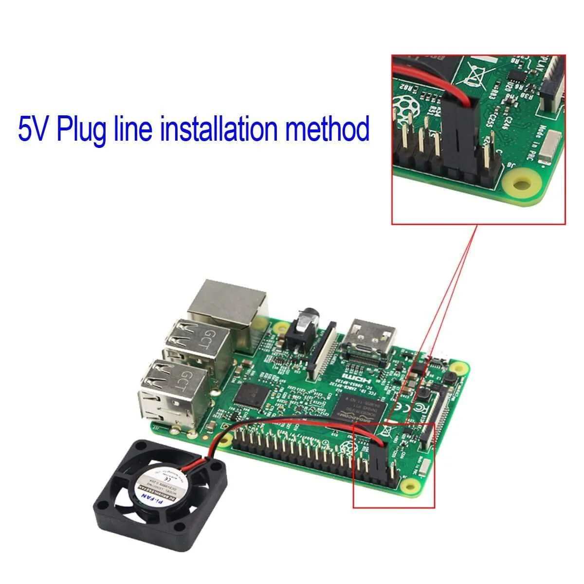 2pcs Raspberry Pi DC Bürstenlose Lüfter Kühlkörper Kühler Trennschnittstelle 3,3 V 5 V für Raspberry Pi 2B / 3B / 3B + / 4B und Pi Zero / Zero W oder ein anderes Roboterprojekt - Image 5