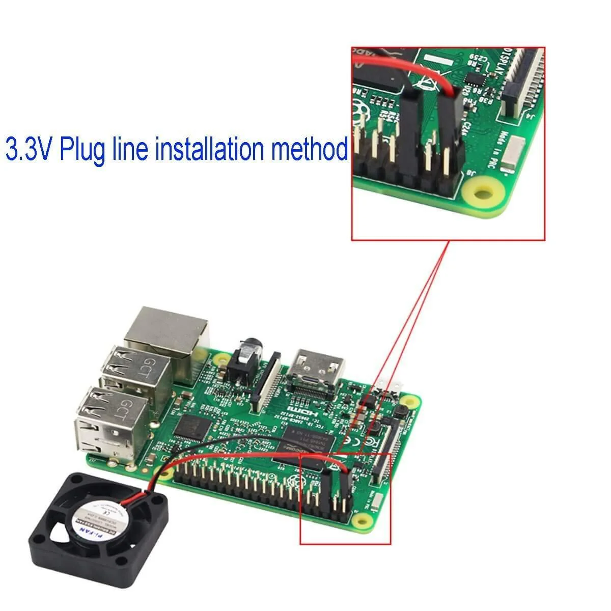 2pcs Raspberry Pi DC Bürstenlose Lüfter Kühlkörper Kühler Trennschnittstelle 3,3 V 5 V für Raspberry Pi 2B / 3B / 3B + / 4B und Pi Zero / Zero W oder ein anderes Roboterprojekt - Image 6