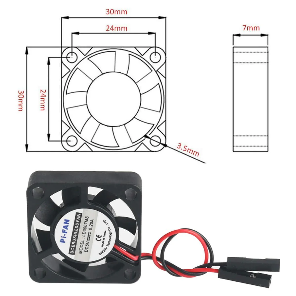 2pcs Raspberry Pi DC Bürstenlose Lüfter Kühlkörper Kühler Trennschnittstelle 3,3 V 5 V für Raspberry Pi 2B / 3B / 3B + / 4B und Pi Zero / Zero W oder ein anderes Roboterprojekt - Image 8