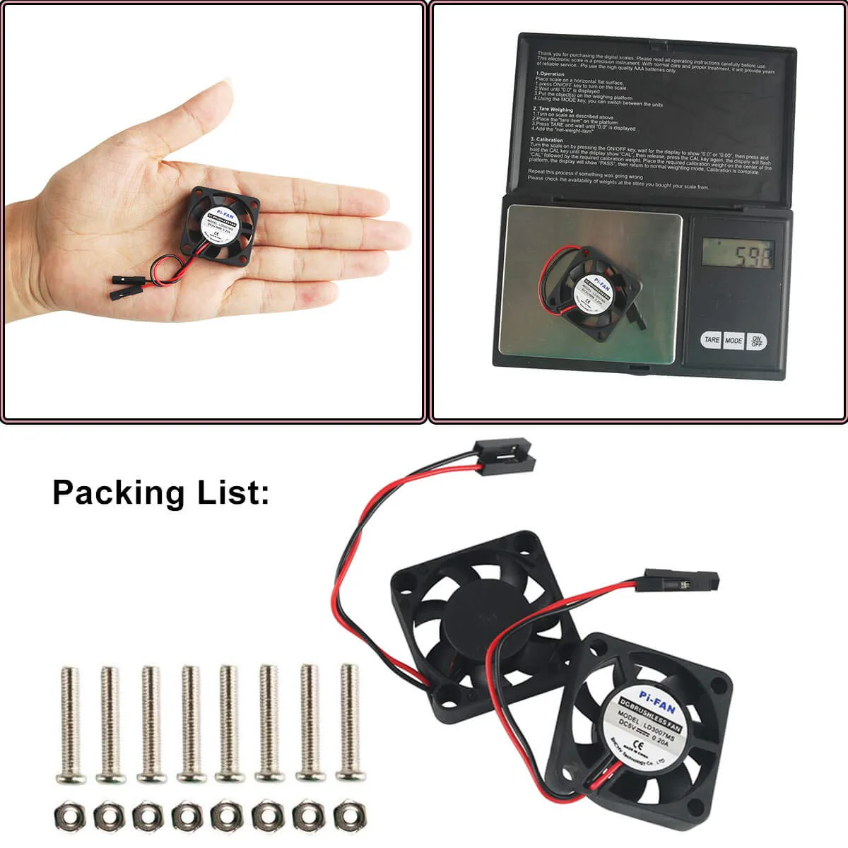 2pcs Raspberry Pi DC Bürstenlose Lüfter Kühlkörper Kühler Trennschnittstelle 3,3 V 5 V für Raspberry Pi 2B / 3B / 3B + / 4B und Pi Zero / Zero W oder ein anderes Roboterprojekt - Image 9