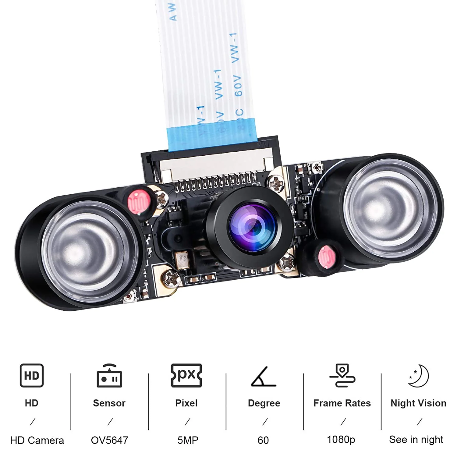 Raspberry Pi Kamera Nachtsicht Infrarot Kameramodul 5MP OV5647 Webcam Einstellbare Kamera Video 1080p für Raspberry Pi Modell 2B 2B + 3B 3B + 4B - Image 2