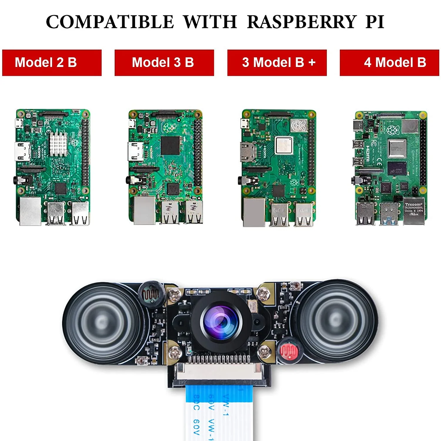 Raspberry Pi Kamera Nachtsicht Infrarot Kameramodul 5MP OV5647 Webcam Einstellbare Kamera Video 1080p für Raspberry Pi Modell 2B 2B + 3B 3B + 4B - Image 4
