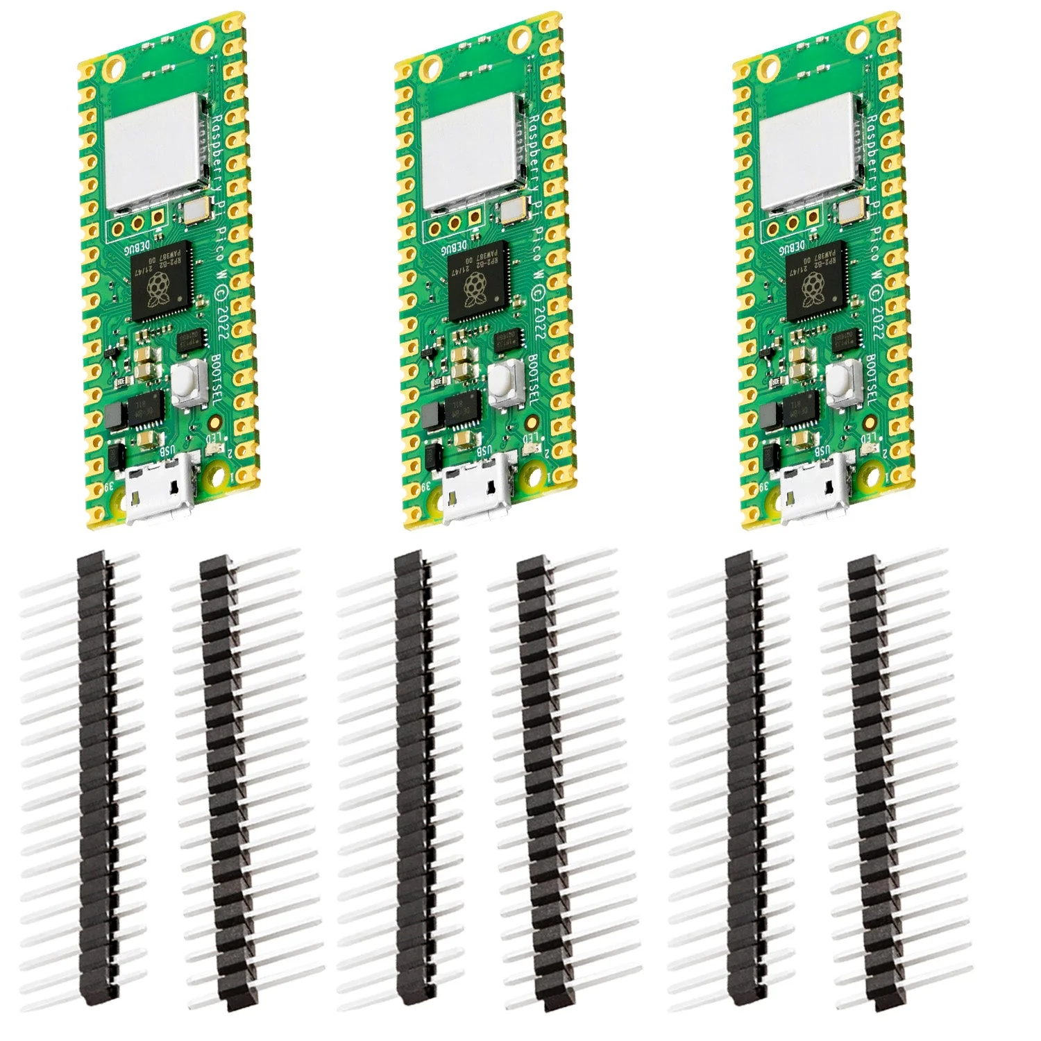 Raspberry Pi Pico W RP2040 Mikrocontroller-Board WiFi WLAN mit Stiftleisten - Image 10