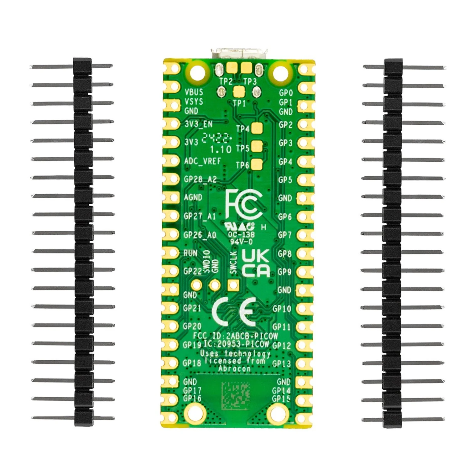 Raspberry Pi Pico W RP2040 Mikrocontroller-Board WiFi WLAN mit Stiftleisten - Image 4