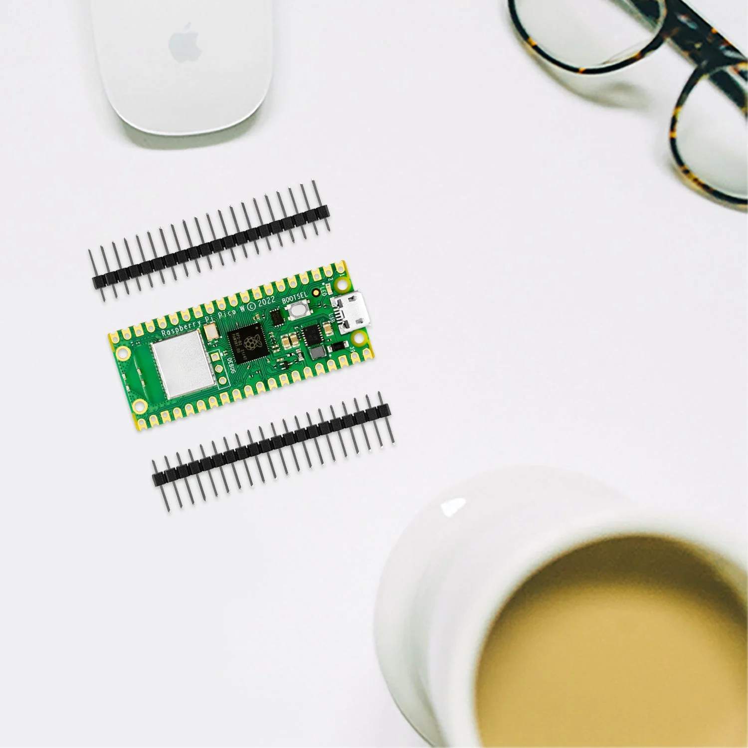 Raspberry Pi Pico W RP2040 Mikrocontroller-Board WiFi WLAN mit Stiftleisten - Image 8