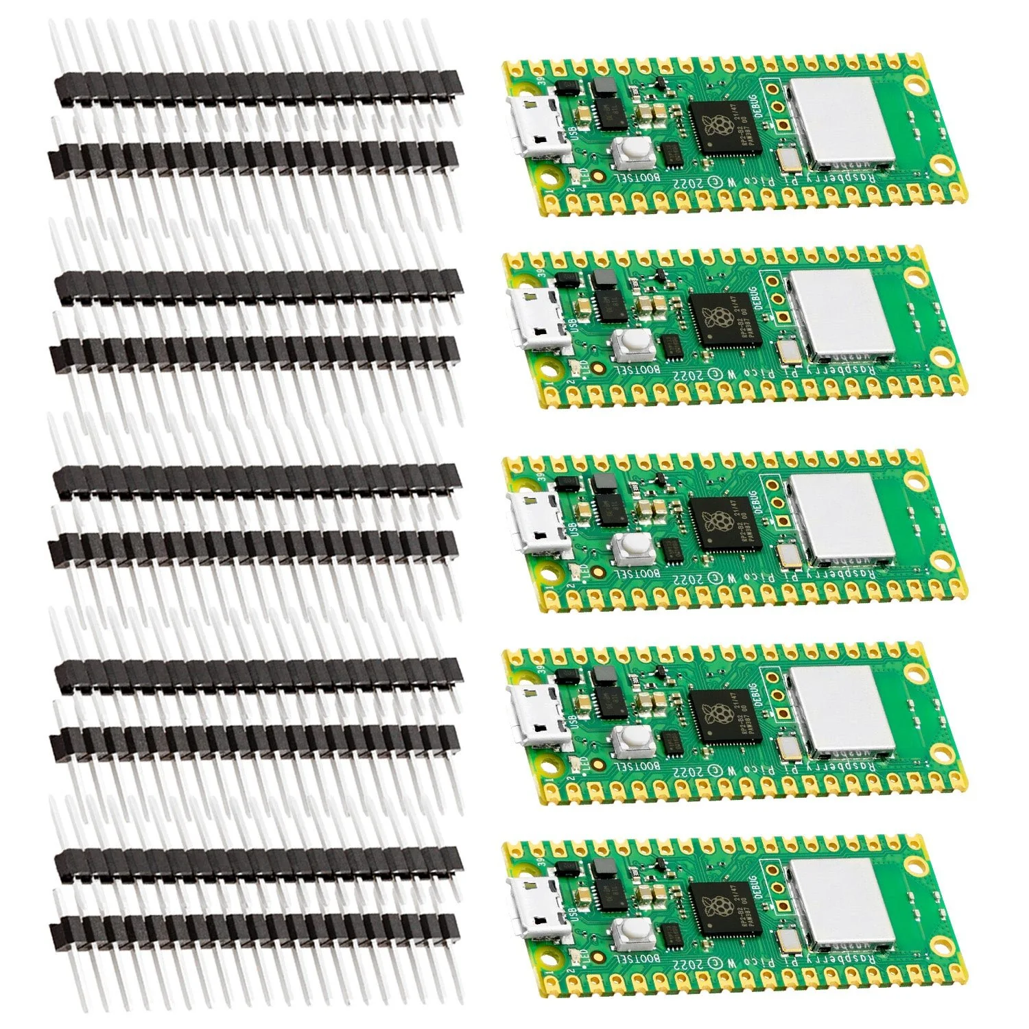 Raspberry Pi Pico W RP2040 Mikrocontroller-Board WiFi WLAN mit Stiftleisten - Image 9