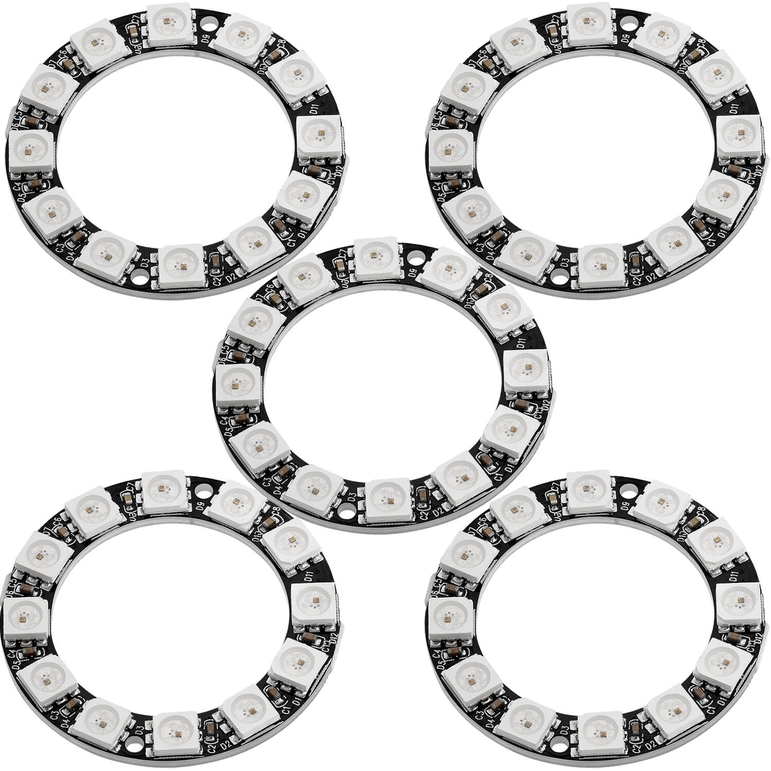 LED Ring 5V RGB WS2812B 12-Bit 37mm - Image 7