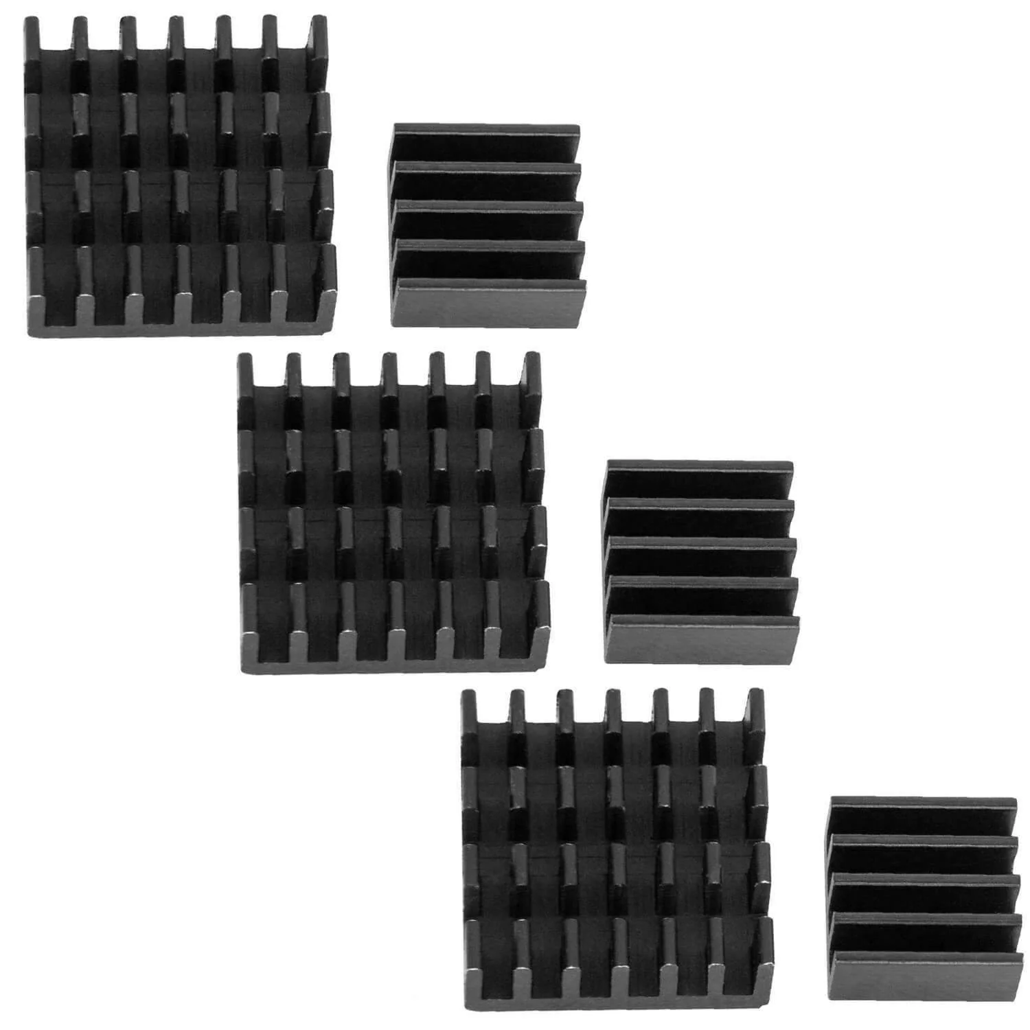 2er Set schwarze Alu Kühlkörper passiv für Raspberry Pi 3 mit wärmeleitender Spezialklebefolie - Image 6