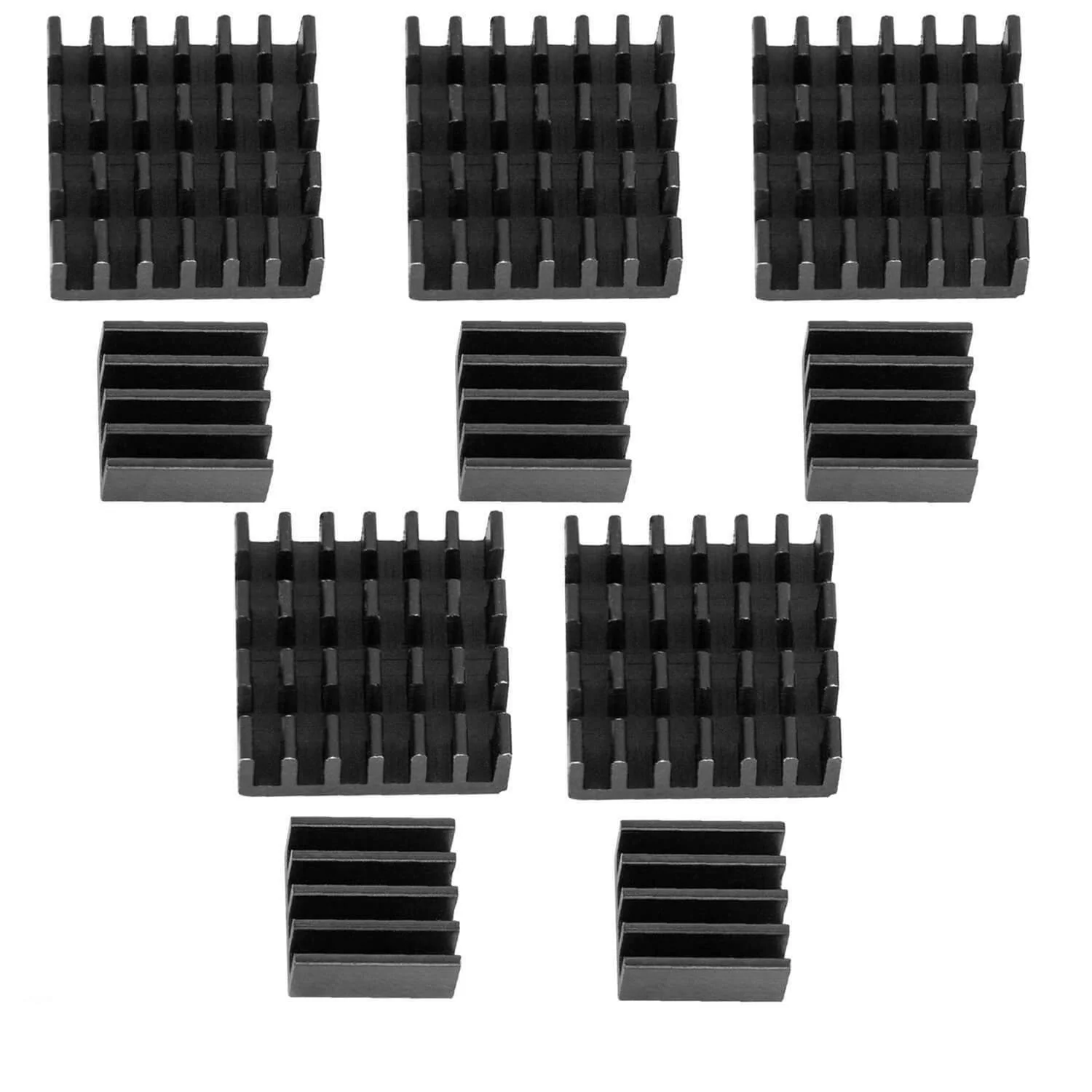 2er Set schwarze Alu Kühlkörper passiv für Raspberry Pi 3 mit wärmeleitender Spezialklebefolie - Image 7