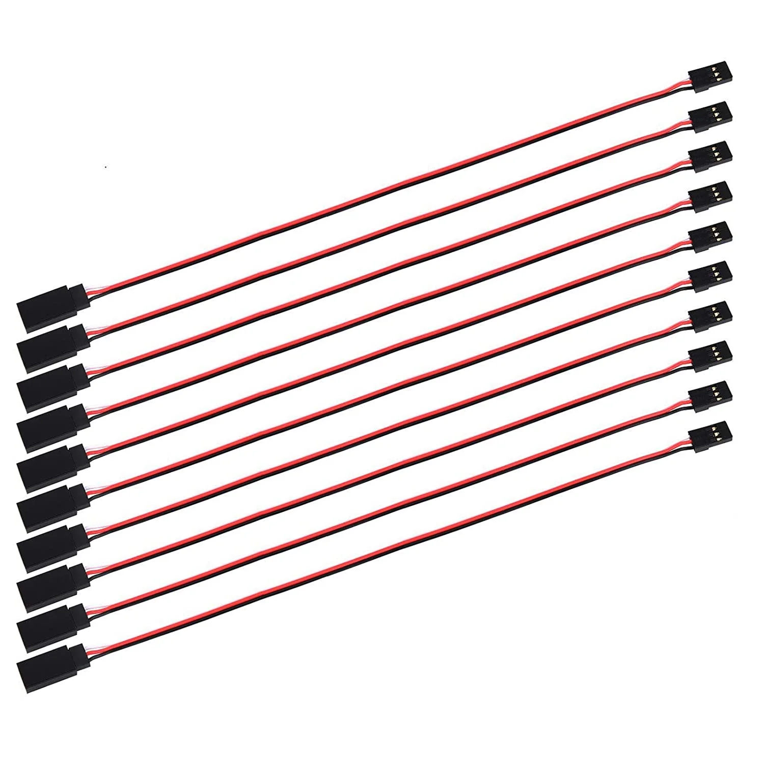 10 Stück Servo Verlängerungskabel Anschlusskabel 320mm 12,59 inch 3 Pin Kabel Männlich zu Weiblich JR Stecker für RC Flugzeug
