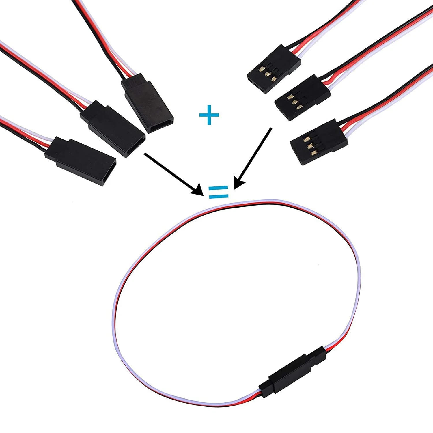 10 Stück Servo Verlängerungskabel Anschlusskabel 320mm 12,59 inch 3 Pin Kabel Männlich zu Weiblich JR Stecker für RC Flugzeug - Image 5