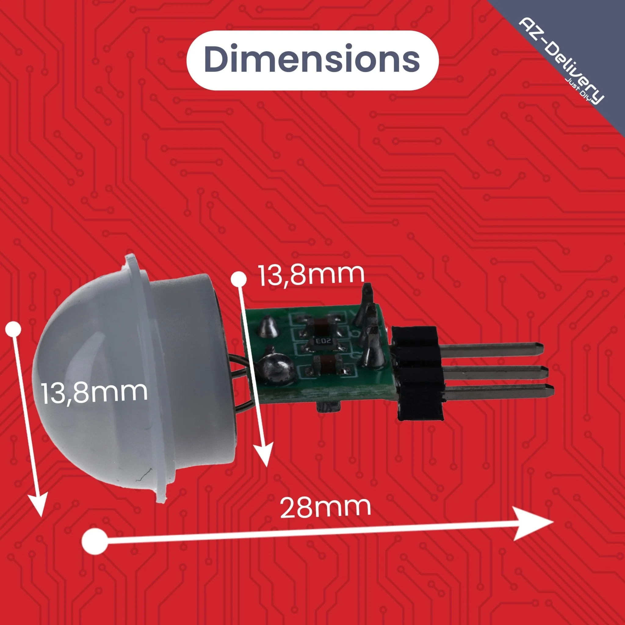 SR312 Mini PIR Bewegungssensor 12V – Infrarot IR Sensor Modul für Arduino, 2,7–12V, 100° Erfassung, 5m Reichweite, kompakter Bewegungsmelder, HC-SR501 Alternative - Image 4