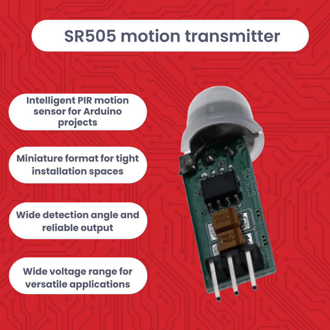 SR505 Mini PIR Bewegungssensor 4,5–20V – Infrarot IR Sensor Modul für Arduino, 100° Erfassung, 4m Reichweite, kompakter Bewegungsmelder, HC-SR501 Alternative - Image 3