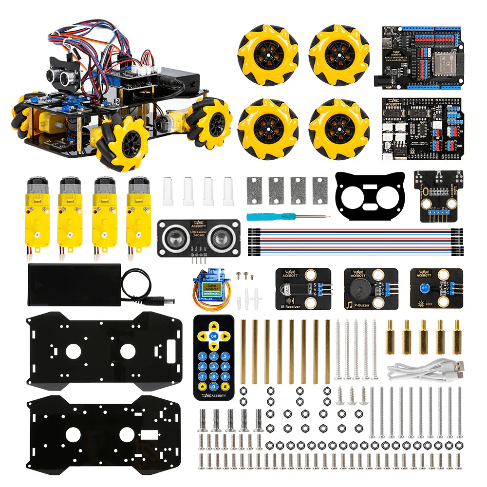 STEM Roboterauto-Starterkit, Mecanum-Wheels mit ESP32-Controller-Board | Unterstützt Arduino und ACECode Programmierung - Image 4