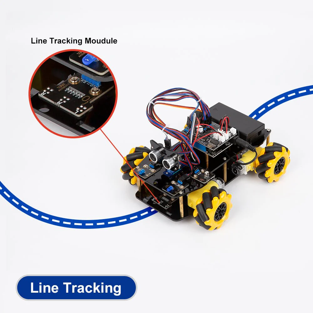 STEM Roboterauto-Starterkit, Mecanum-Wheels mit ESP32-Controller-Board | Unterstützt Arduino und ACECode Programmierung - Image 6