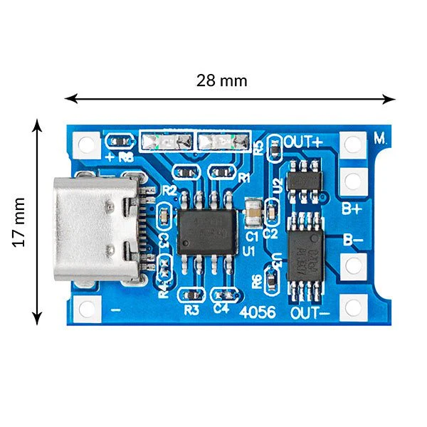 TP4056 Batterieladungsmodul - USB Typ C, Schutzschaltung, LED-Anzeigen - für Ihre Li-Ion oder LiPo Einzelzellenbatterien - Image 2