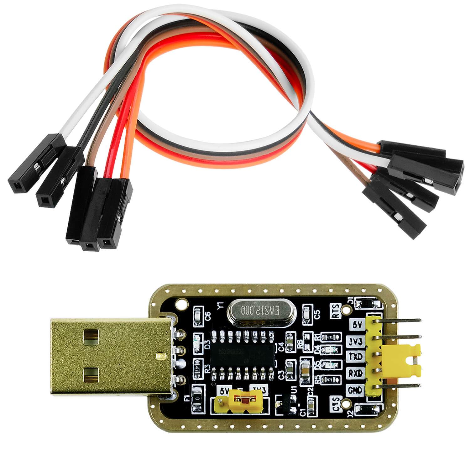 UART-TTL USB Adapter für 3,3V und 5V mit CH340G Konverter und Jumperkabel kompatibel mit Arduino - Image 2