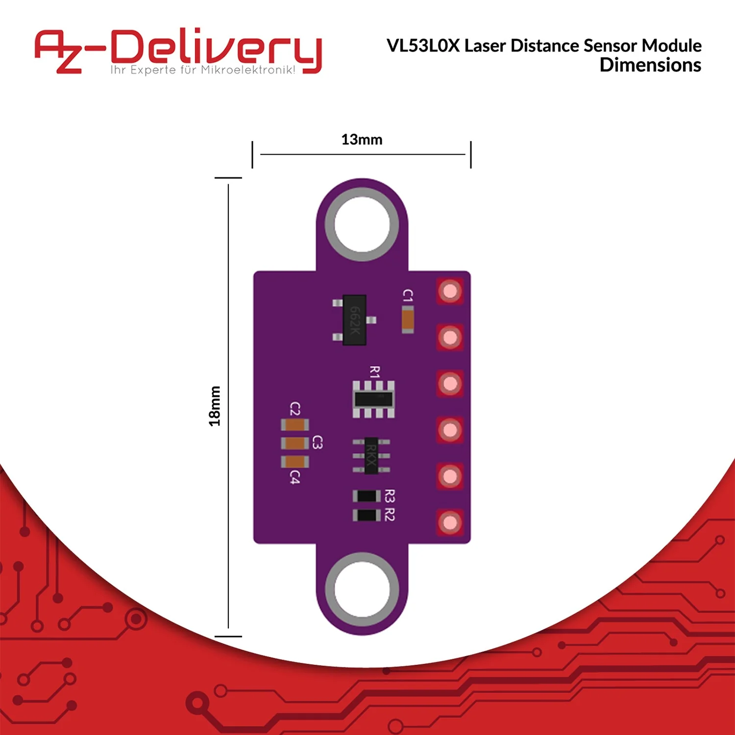 VL53L0X Time-of-Flight (ToF) Laser Abstandssensor kompatibel mit Arduino - Image 2