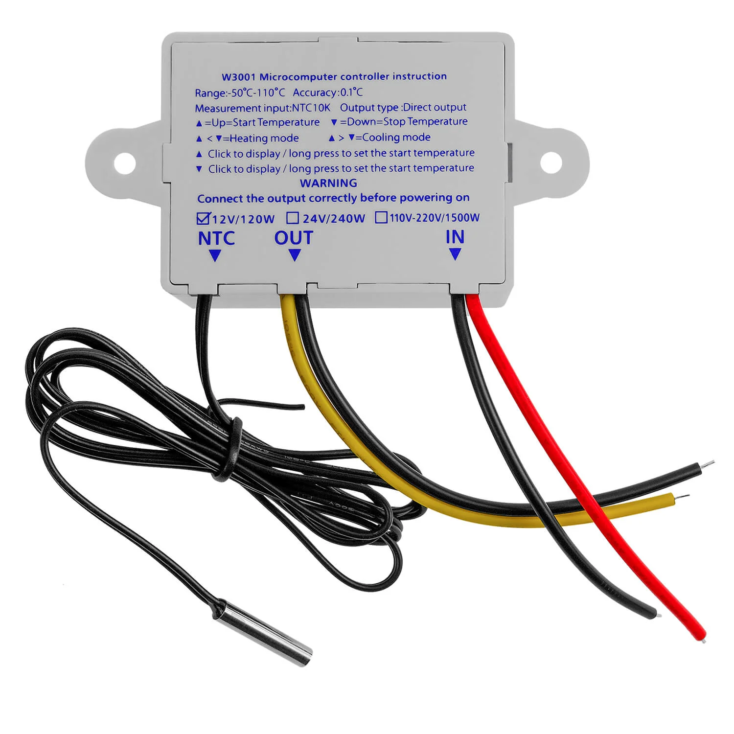 XH-W3001 Thermostat 12V mit Temperaturanzeige, -50°C bis 110 °C - Image 3